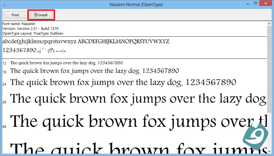 آموزش نصب فونت در ویندوز ویستا ، 7 ، 8