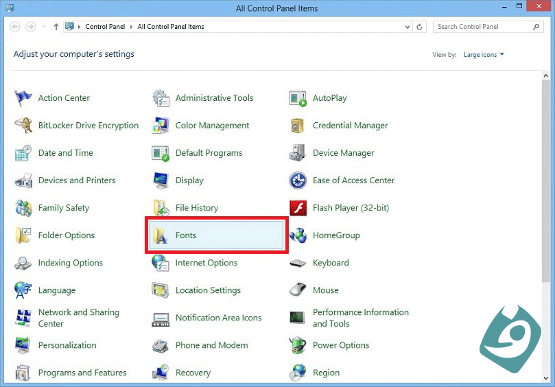 آموزش نصب فونت در ویندوز ویستا ، 7 ، 8